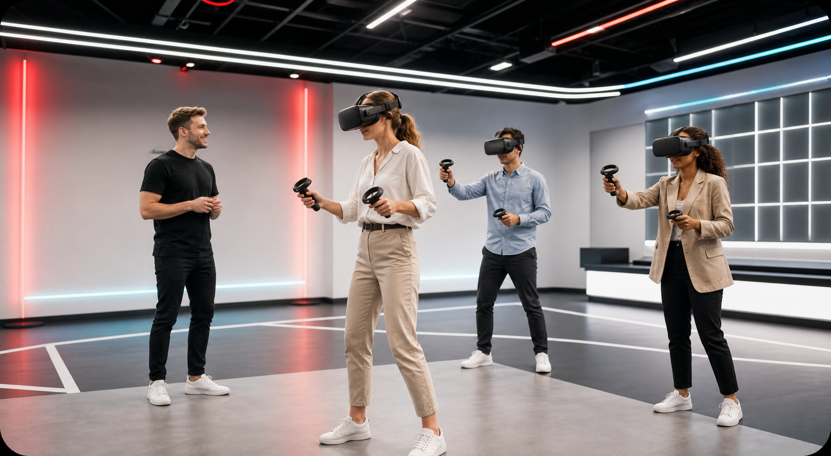 Equipe en session de team building VR